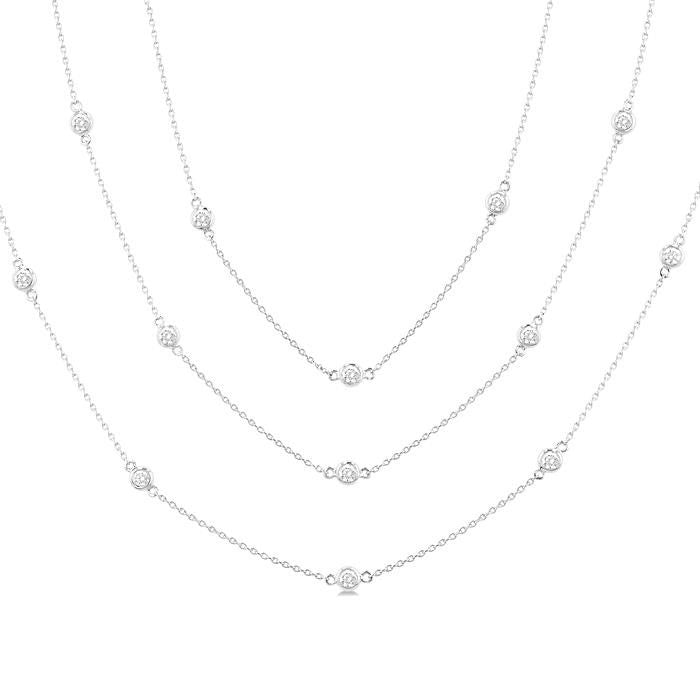 Violet Sabine Diamond Station Long Necklace