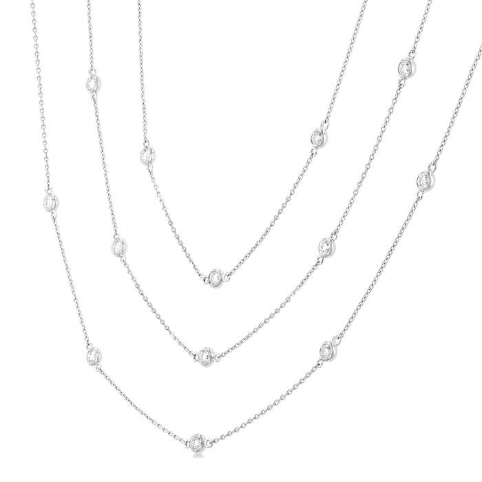 Violet Sabine Diamond Station Long Necklace