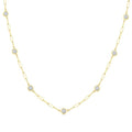 1 Ctw Bezel Set Round Cut Diamond Paperclip Station Necklace in 14K Yellow Gold