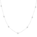 1/2 Ctw Bezel Set Round Cut Diamond Paperclip Station Necklace in 14K White Gold