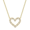 1/2 Ctw Heart Charm Baguette and Round Cut Diamond Pendant With Chain in 14K Yellow Gold