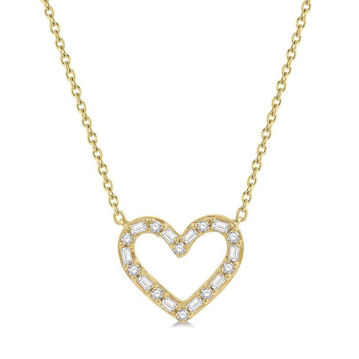 Calypso Horizon Heart Shape Baguette Diamond Pendant