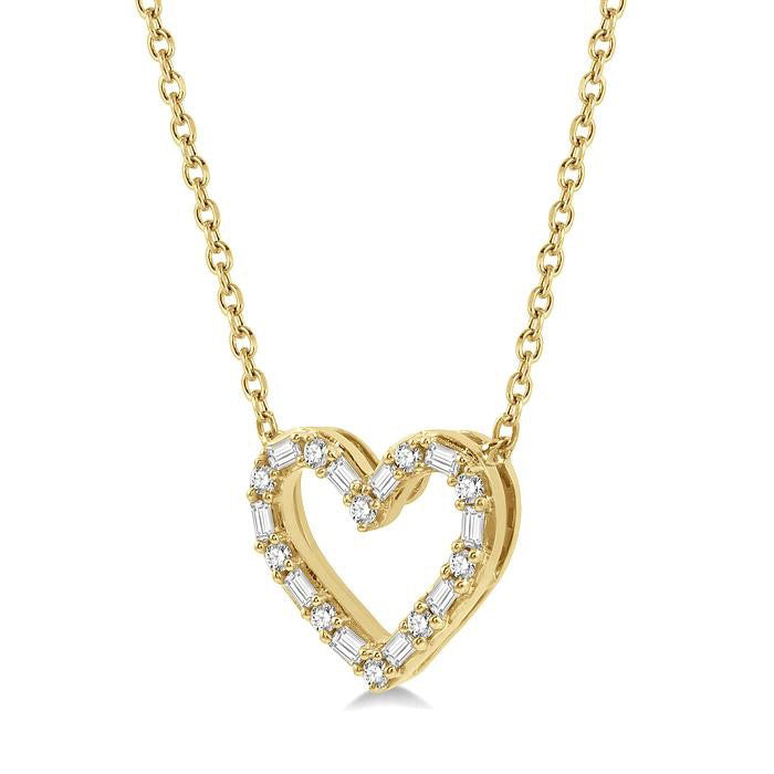 Calypso Horizon Heart Shape Baguette Diamond Pendant