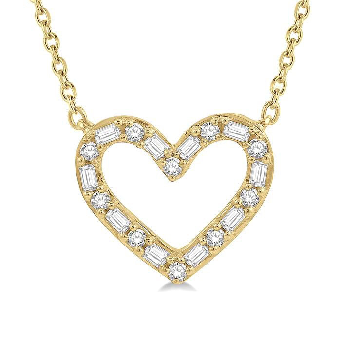 Calypso Horizon Heart Shape Baguette Diamond Pendant