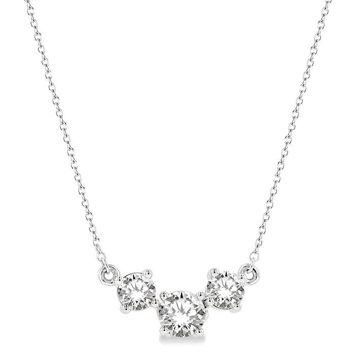 Hera Vellum Round Shape Past Present & Future Diamond Necklace