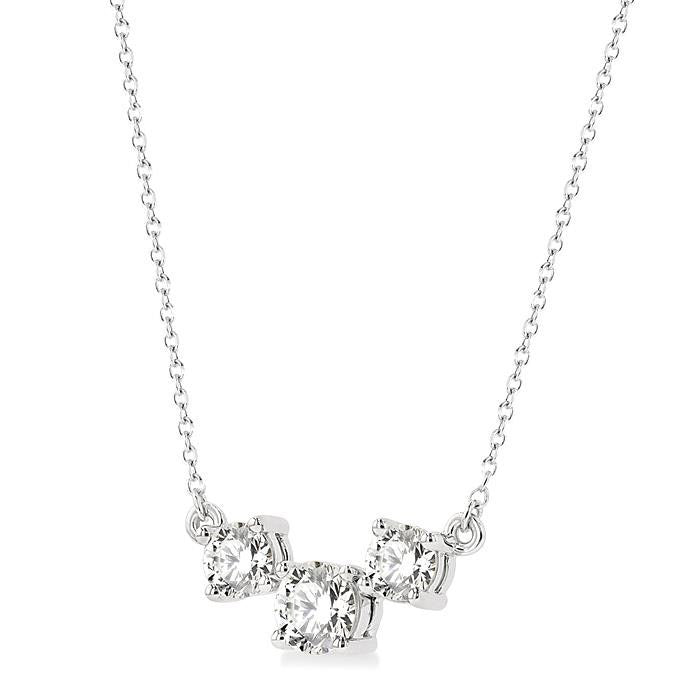 Hera Vellum Round Shape Past Present & Future Diamond Necklace