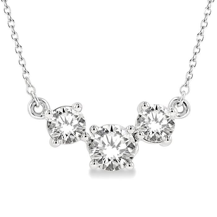 Hera Vellum Round Shape Past Present & Future Diamond Necklace