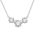 1 Ctw Three Stone Round Cut Diamond Necklace in 14K White Gold