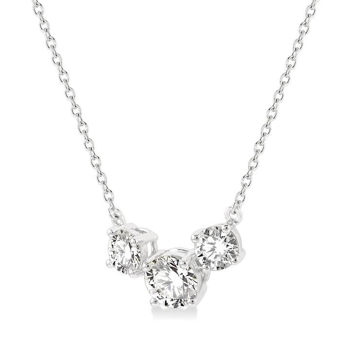 Ophelia Dione Round Shape Past Present & Future Diamond Necklace