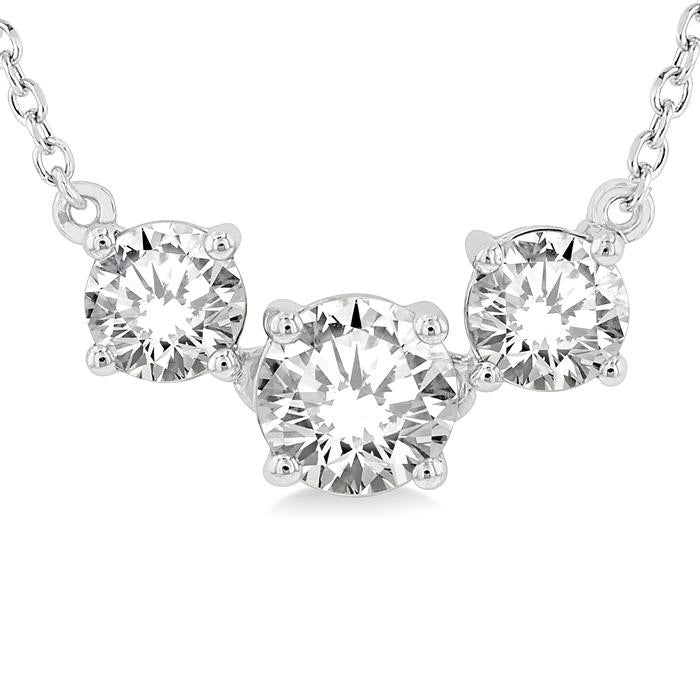 Ophelia Dione Round Shape Past Present & Future Diamond Necklace