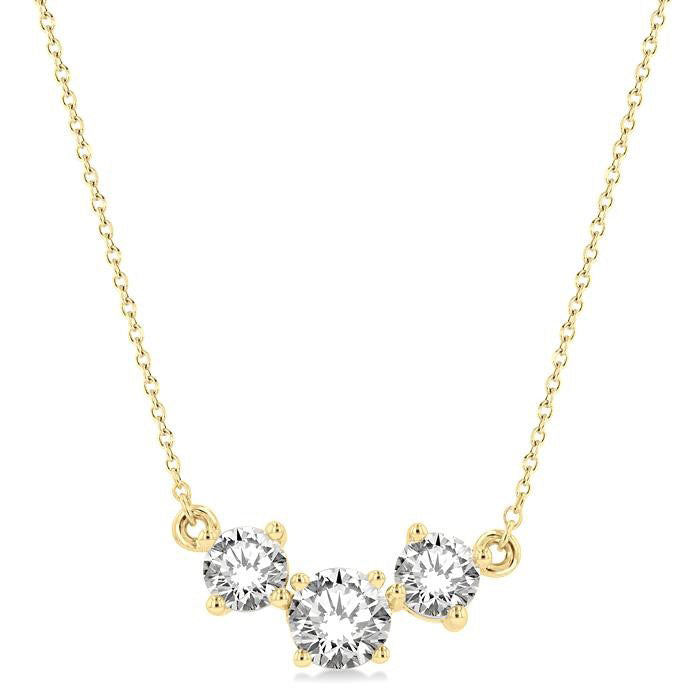 Brisa Xanthe Round Shape Past Present & Future Diamond Necklace