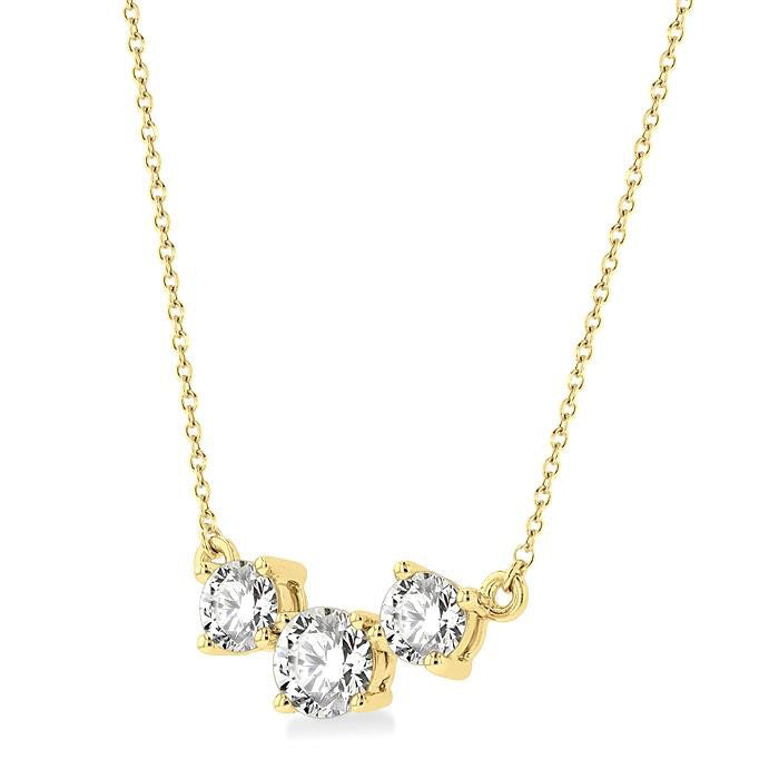 Brisa Xanthe Round Shape Past Present & Future Diamond Necklace