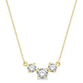 1 1/4 Ctw Three Stone Round Cut Diamond Necklace in 14K Yellow Gold