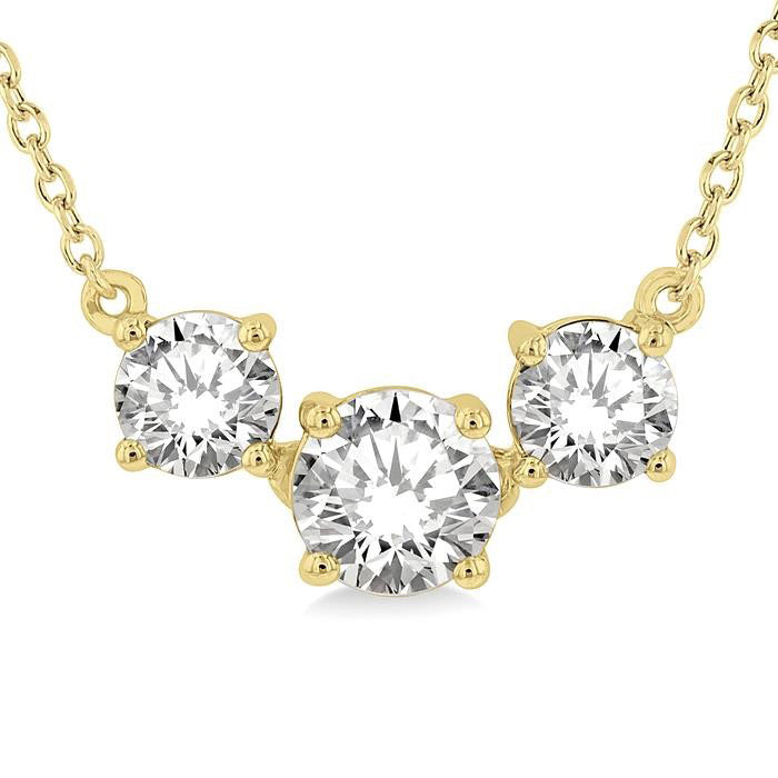 Penrose Vesper Round Shape Past Present & Future Diamond Necklace