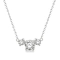 1/2 Ctw Three Stone Round Cut Diamond Necklace in 14K White Gold