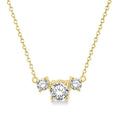 1/2 Ctw Three Stone Round Cut Diamond Necklace in 14K Yellow Gold