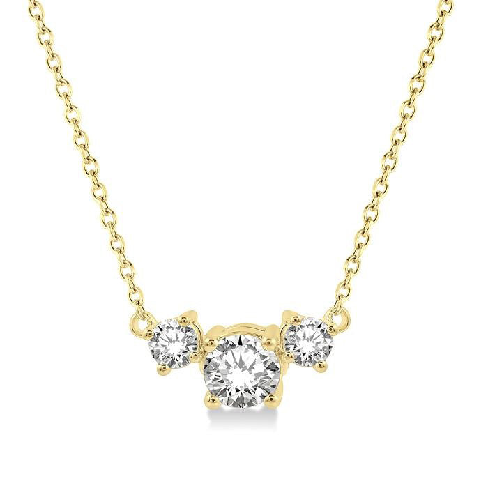 Tide Poise Round Shape Past Present & Future Diamond Necklace