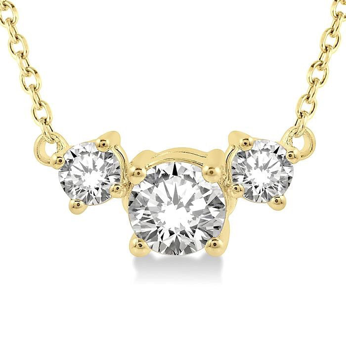 Tide Poise Round Shape Past Present & Future Diamond Necklace