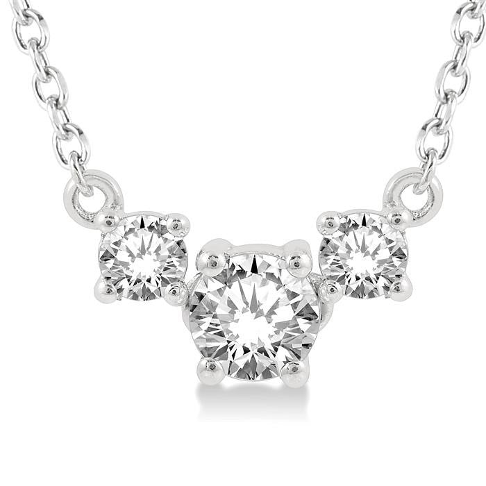 Starling Quiana Round Shape Past Present & Future Diamond Necklace