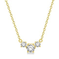 1/4 Ctw Three Stone Round Cut Diamond Necklace in 14K Yellow Gold