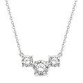 3/4 Ctw Three Stone Round Cut Diamond Necklace in 14K White Gold