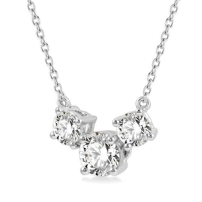 Ophelia Felina Round Shape Past Present & Future Diamond Necklace