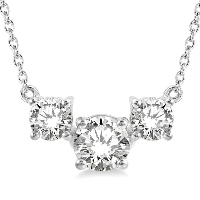 Ophelia Felina Round Shape Past Present & Future Diamond Necklace