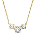3/4 Ctw Three Stone Round Cut Diamond Necklace in 14K Yellow Gold