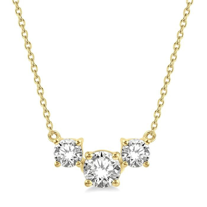 Fable Riviera Round Shape Past Present & Future Diamond Necklace