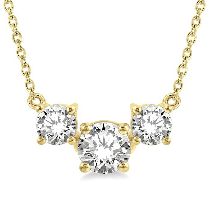 Fable Riviera Round Shape Past Present & Future Diamond Necklace