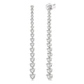 1 1/2 Ctw Round Cut Diamond Riviera Drop Earrings in 14K White Gold