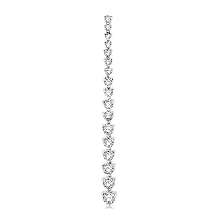 1 1/2 Ctw Round Cut Diamond Riviera Drop Earrings in 14K White Gold