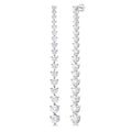 3 Ctw Round Cut Diamond Riviera Drop Earrings in 14K White Gold