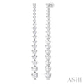 3 Ctw Round Cut Diamond Riviera Drop Earrings in 14K White Gold