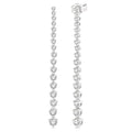 1 Ctw Round Cut Diamond Riviera Drop Earrings in 14K White Gold