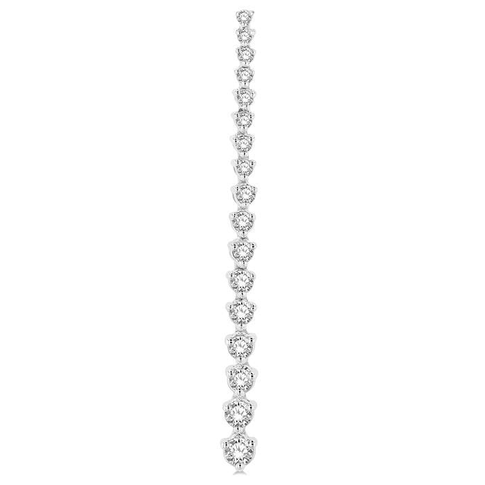1 Ctw Round Cut Diamond Riviera Drop Earrings in 14K White Gold