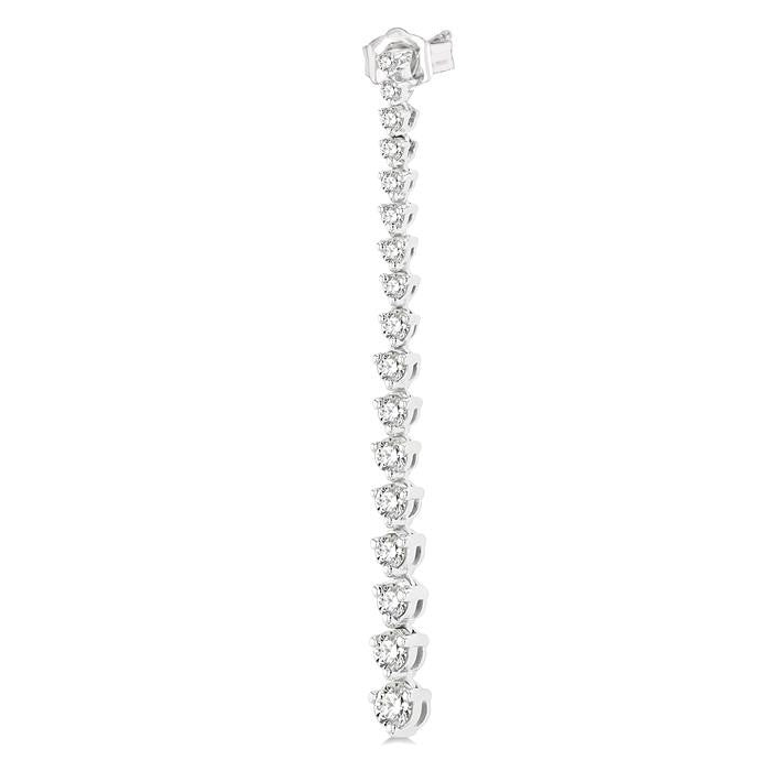 1 Ctw Round Cut Diamond Riviera Drop Earrings in 14K White Gold