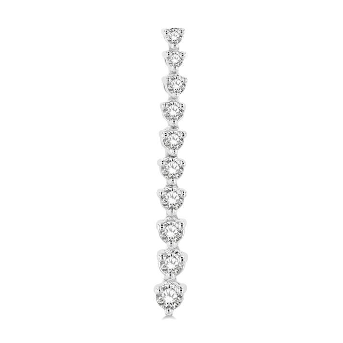1/2 Ctw Round Cut Diamond Riviera Drop Earrings in 14K White Gold
