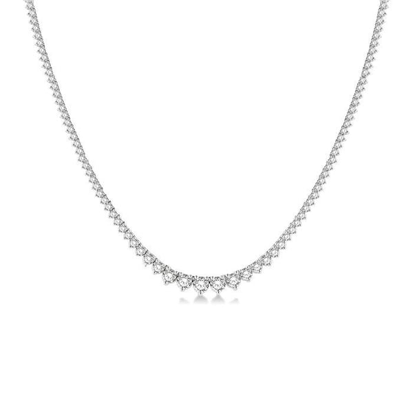 5 Ctw Riviera Round Cut Diamond Necklace in 14K White Gold