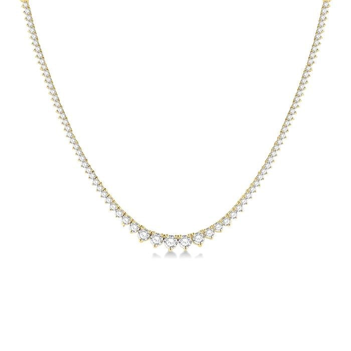 5 Ctw Riviera Round Cut Diamond Necklace in 14K Yellow Gold