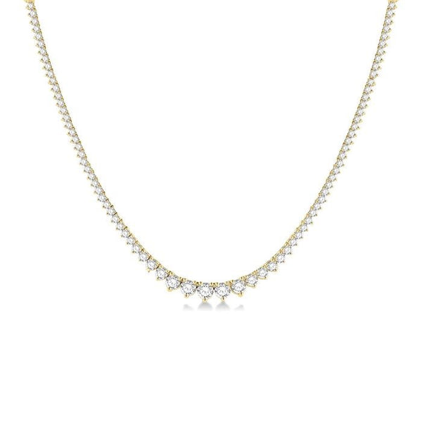 5 Ctw Riviera Round Cut Diamond Necklace in 14K Yellow Gold