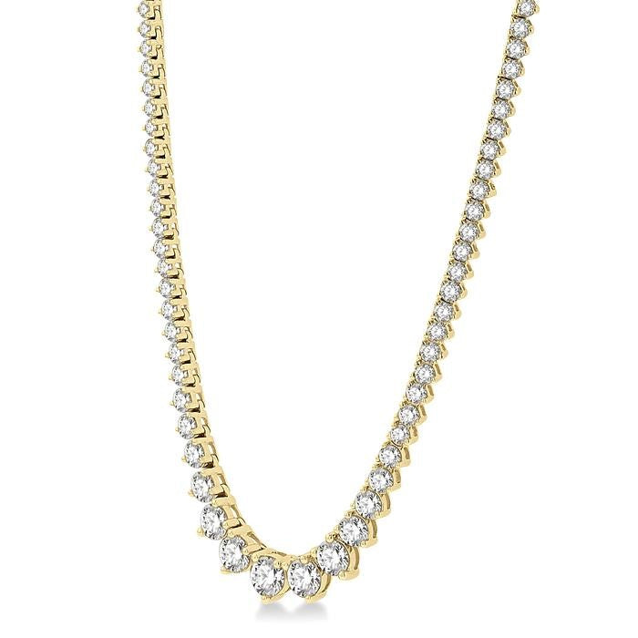 5 Ctw Riviera Round Cut Diamond Necklace in 14K Yellow Gold
