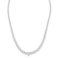 15 Ctw Riviera Round Cut Diamond Necklace in 14K White Gold