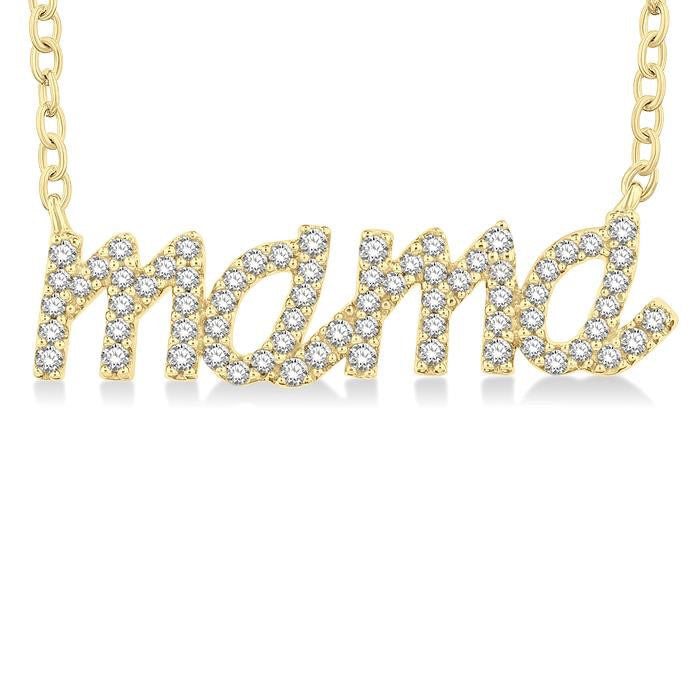 Script 'Mama' Diamond Name Necklace