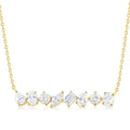 Mixed Shape Scatter Diamond Bar Fashion Necklace