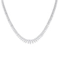 5 Ctw Graduated Round Cut Waterfall Diamond Necklace in 14K White Gold