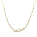 1 1/2 Ctw Round Cut Diamond Split Twin Row Center Tennis Necklace in 14K Yellow Gold