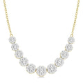 1 1/2 Ctw Round Cut Shine Bright Diamond Necklace in 14K Yellow and White Gold