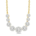 1 Ctw Round Cut Diamond Shine Bright Necklace in 14K Yellow and White Gold