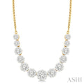 2 Ctw Round Cut Diamond Lovebright Necklace in 14K Yellow and White Gold